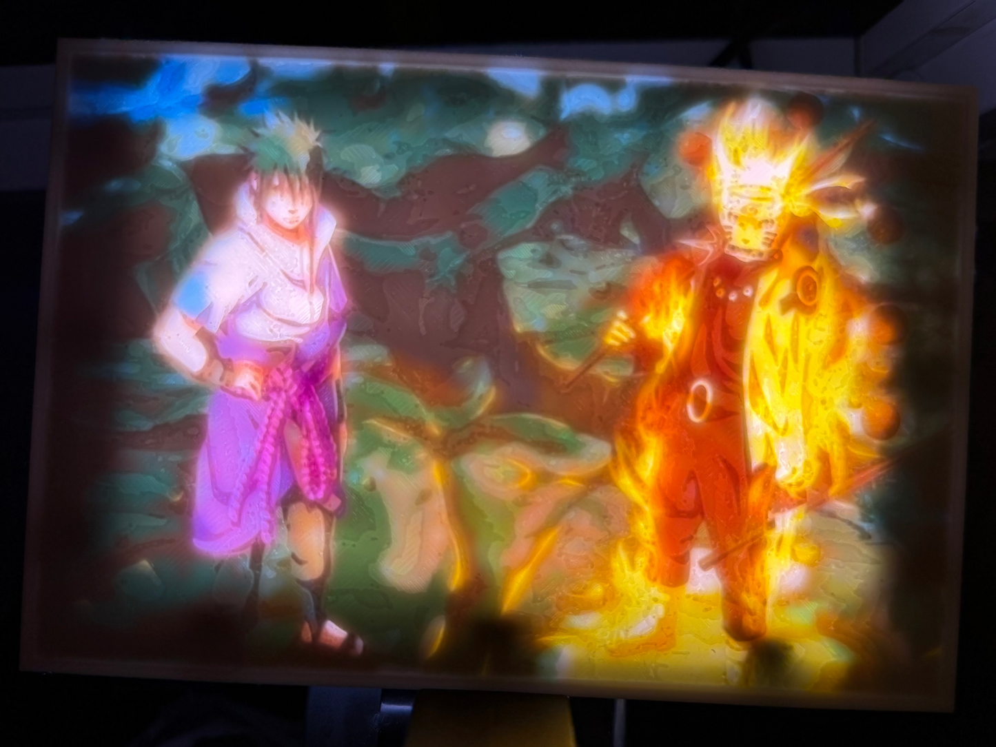 Sasuke and Naruto LED lightbox 